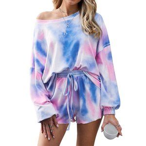 NEW Brushed Tie Dye Two-Piece Lounge Set Size L